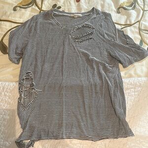 Striped Black and White Women's Top